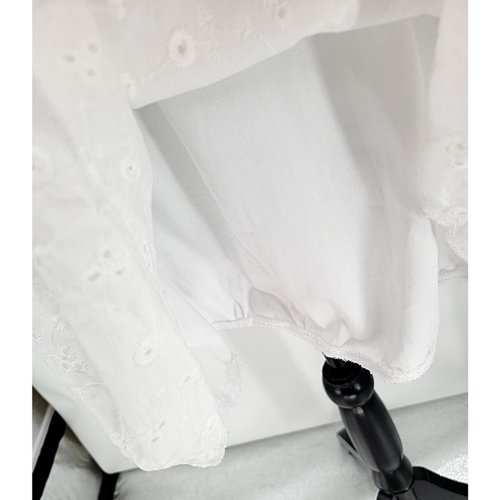 White Babydoll Halter Dress Bridal Euro Summer Milkmaid Y2K Coastal Cowgirl SZ 7 - Picture 7 of 13